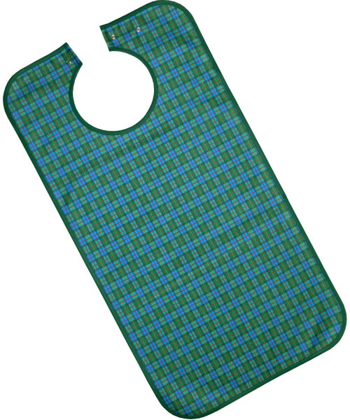 PFLEGE POINT® Ess-Schürze mit Druckknöpfen grün-blau